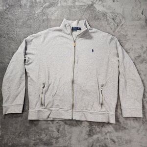 Polo Ralph Lauren Men's Sweater Size XXL Gray Estate Rib 1/4 Zip 100% Cotton